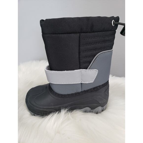 NEW SIZE 9‎ TODDLER KIDS boy girl black gray Water Resistant Shell Winter Boot - Picture 3 of 5